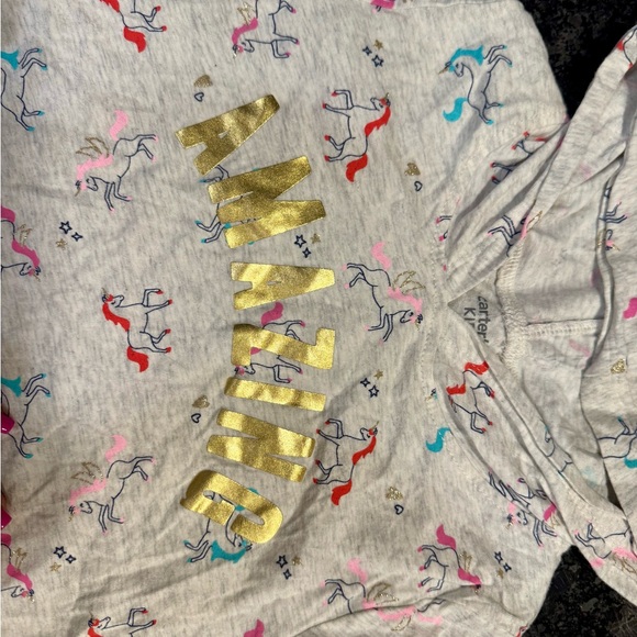 Carter's Gray Unicorn Hoodie with Gold Accents - Picture 2 of 4